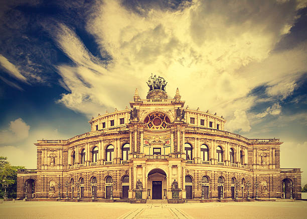 istock Dresden opera theater, Germany, retro vintage effect. 499756565