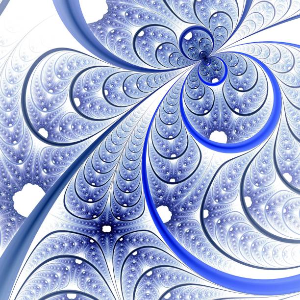 istock Colorful fractal flower pattern, blue digital artwork 499759327