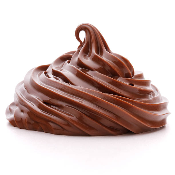 istock Chocolate cream swirl isolated on white background cutout 499761241