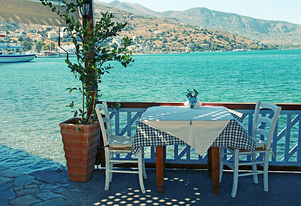 istock Beautiful outdoor restaurant (Crete, Greece) 499761383