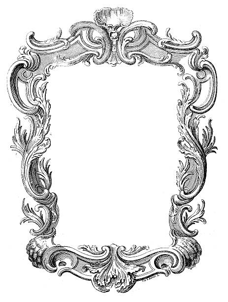 antike illustration von gestalteten frame - victorian style engraving engraved image white stock-grafiken, -clipart, -cartoons und -symbole