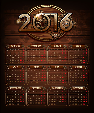 2016 desk calendar steampunk