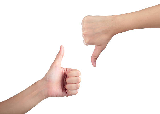 istock Young man his hand like with unlike thumb up. 499776284
