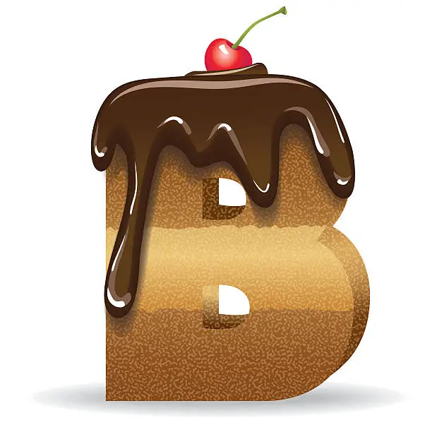 Vector illustration of Letter B -cake 3d