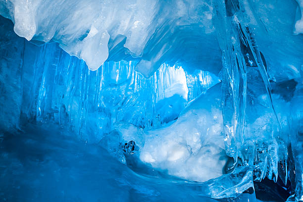 blue Ice cave stock photo
