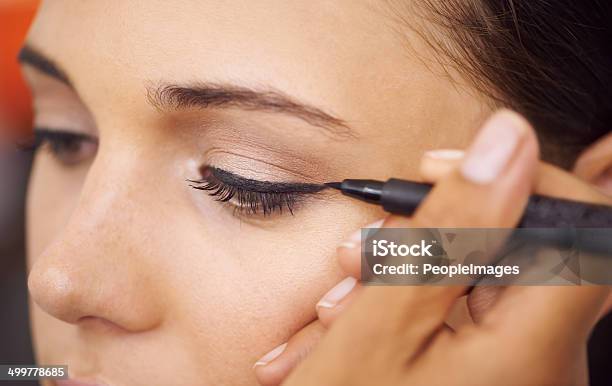 Lines Of Beauty Stock Photo - Download Image Now - Eyeliner, Liquid, Make-Up