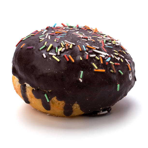istock Doughnut  with chocolate cream  isolated on white  background 499779751