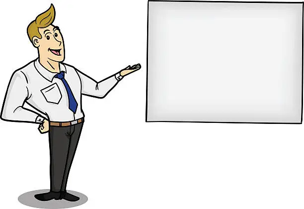 Vector illustration of Mand and white board