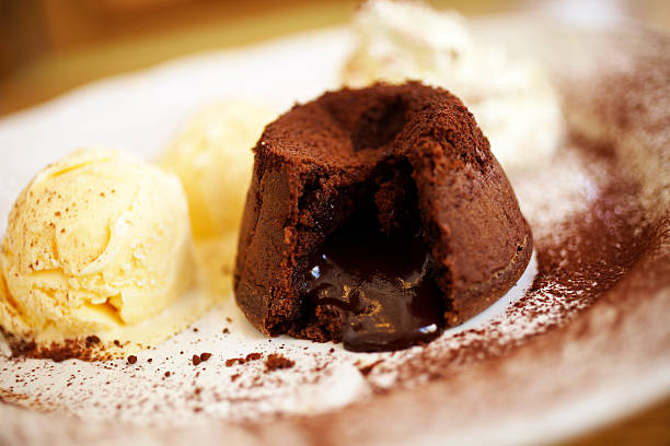 istock close up chocolate cake and vanilla icecream 499783965