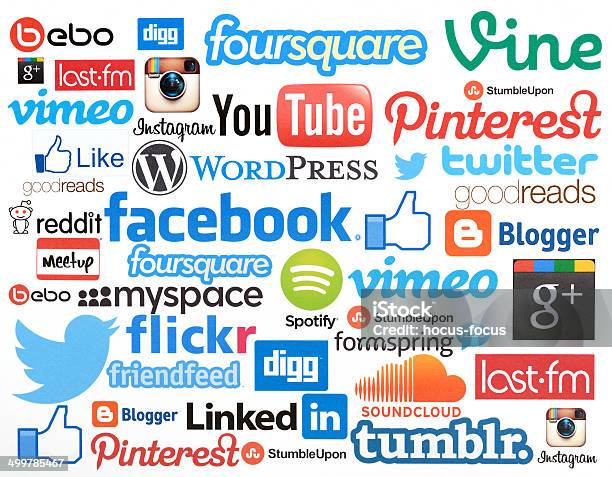 Social Networking Web Site Symbols Stock Photo - Download Image Now - Admiration, Auto Post Production Filter, Blogging