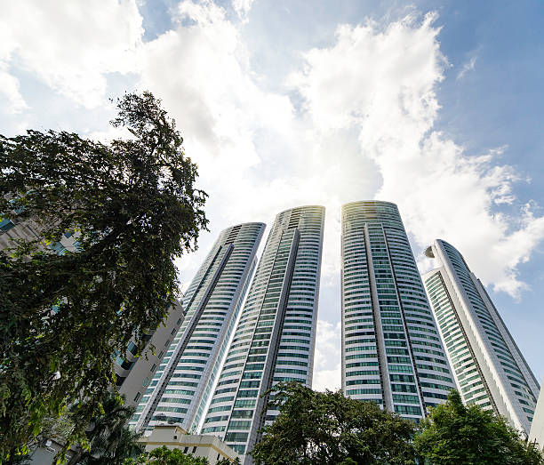 istock Looking up on Futuristic Condo Apartment 499803404