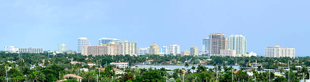 panorama フォートローダーデール、米国フロリダ州 - fort lauderdale fort florida beach ストックフォトと画像