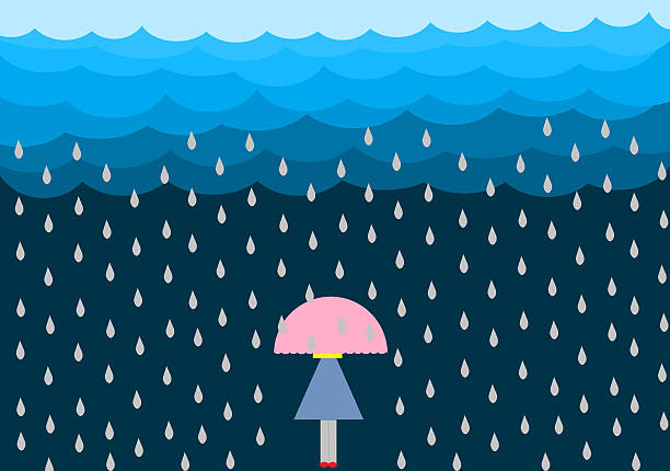 Woman with umbrella in the rain