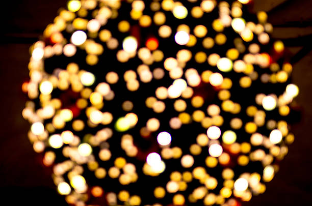 Christmas ball lights at night