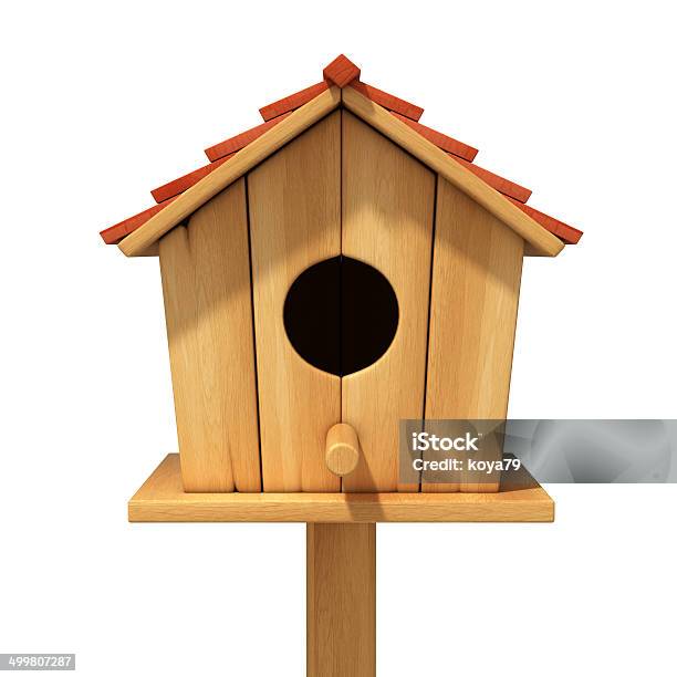 Bird House 3d Illustration Stock Photo - Download Image Now - Birdhouse, White Background, Cut Out