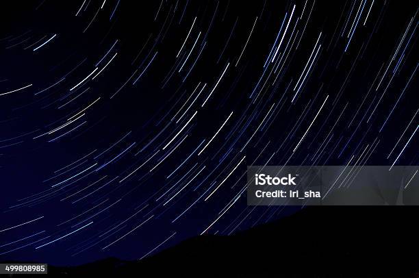 Star Tracks Night Sky Space Stock Photo - Download Image Now - Abstract, Astronomy, Backgrounds