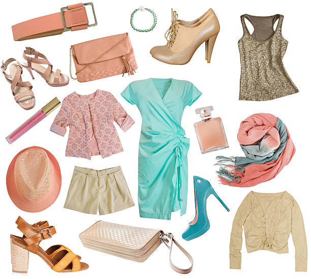 istock Female clothes collage.Women apparel set.Isolated. 499809460