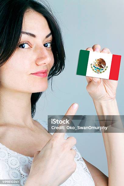 Woman With Mexican Flag Stock Photo - Download Image Now - Adult, Adults Only, Aiming