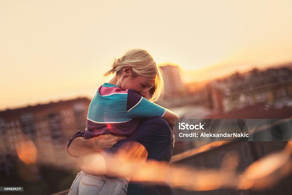 Love Love on the top of a city Building Exterior Stock Photo