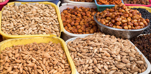 istock Spices and vegetables in bags at local bazaar in Osh. 499843196