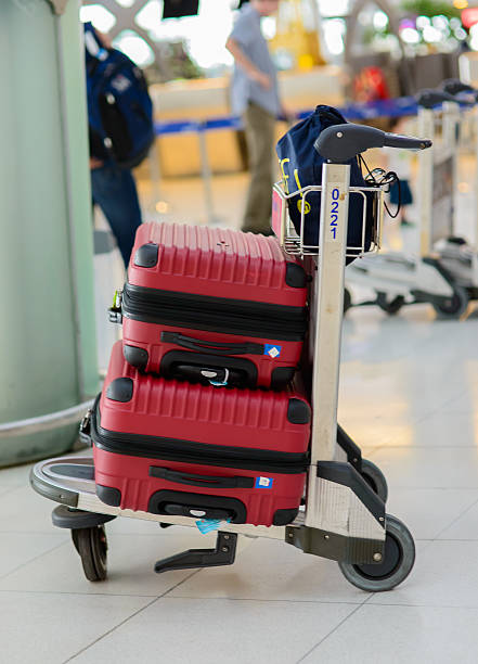 istock Airport luggage cart 499843273