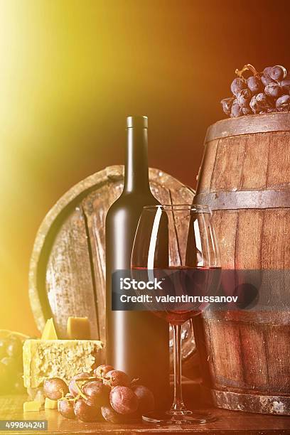 Red Wine Composition Stock Photo - Download Image Now - Barrel, Close-up, Wine