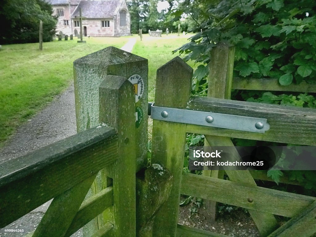 gate a footpath and public bridleway through the countryside Accessibility Stock Photo