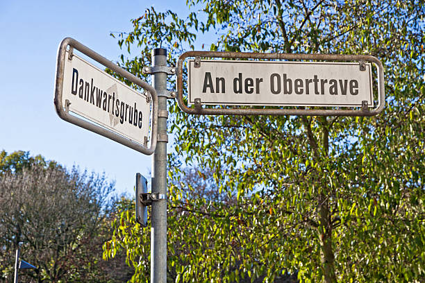 istock Street sign on a post in Lubeck, Germany 499844706