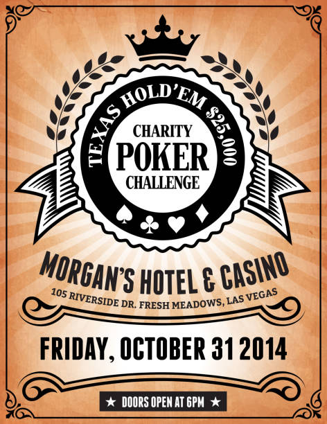 Poker Charity Tournament Poster on Grunge Background