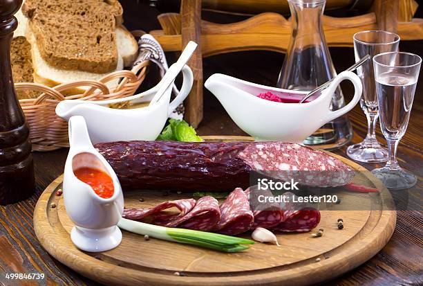 Plate With Sausage Stock Photo - Download Image Now - Beef, Breakfast, Dinner