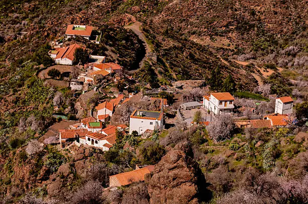 Village in the mountain at Gran Canaria in the Spanish Canary Islands.