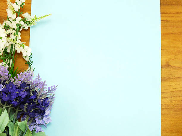 istock blank paper with lavender on paper background 499848560