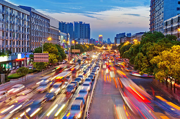 istock Aerial view of city night 499849176
