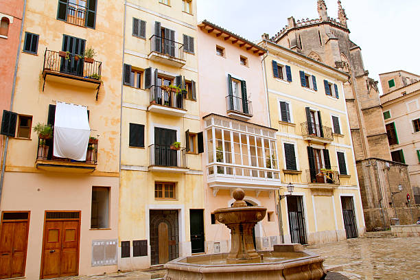 Plaza placa sant Jeroni Majorca in Palma de Mallorca neighborhood Calatrava Balearic spain