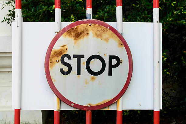 Free Stock Photo of Rusted Metal Gate With Stop Sign | Download Free ...
