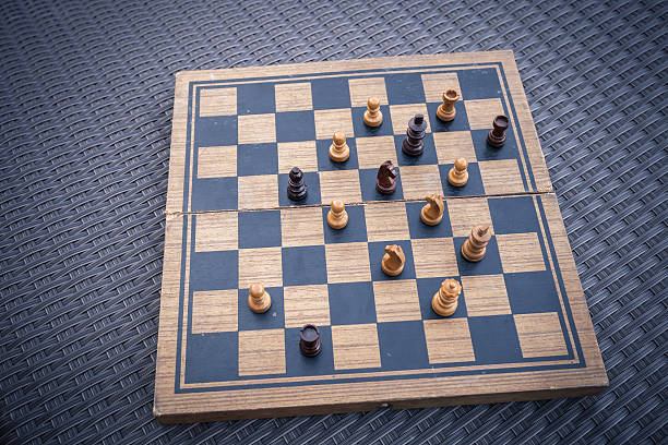 istock Wooden Chess board Business strategy idea concept background. Vi 499852342