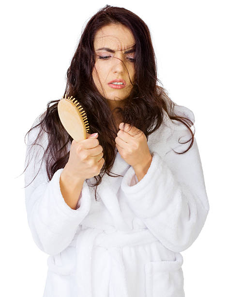 istock Young girl with tangled hairs 499854628
