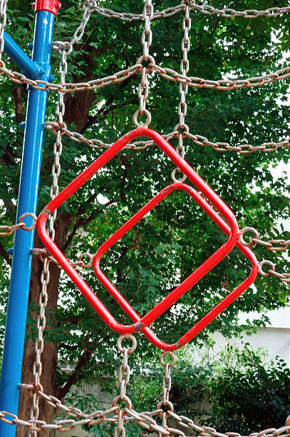 istock Hanging wheel of playground equipment 499856396