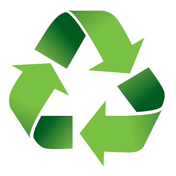 illustrazioni stock, clip art, cartoni animati e icone di tendenza di simbolo riciclo isolato su bianco - simbolo del riciclaggio