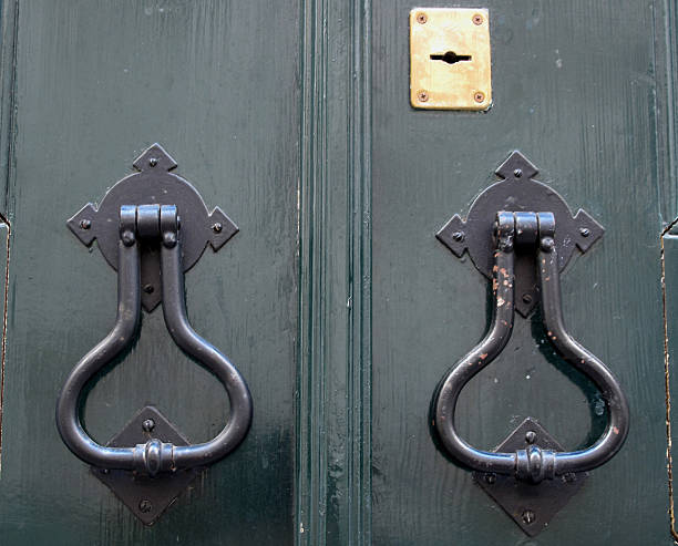 istock Door with antique door handles 499868177