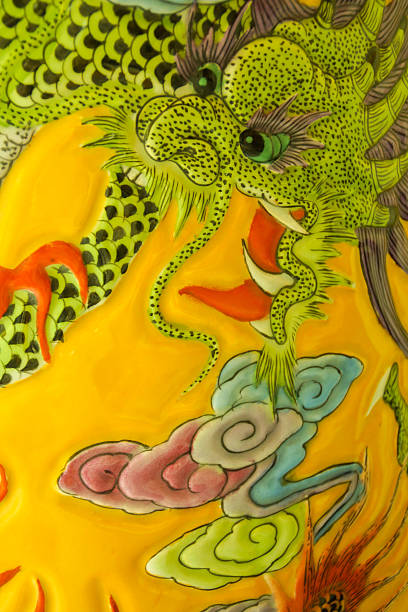istock Closeup Chinese Paint Vase Texture 499870773