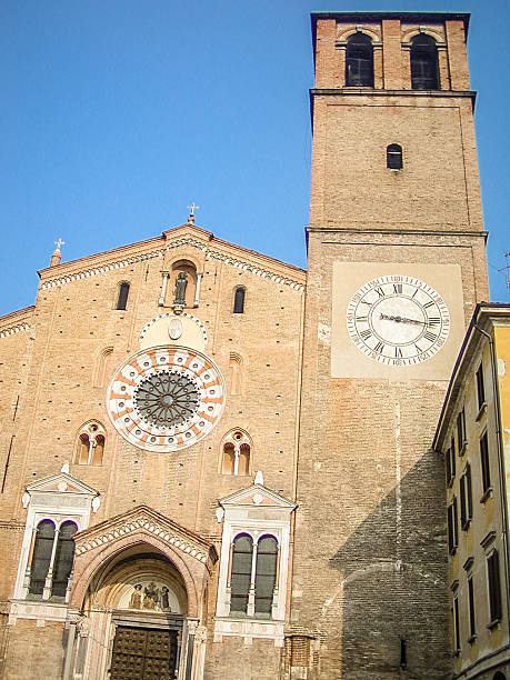 Lodi, Italy Beautiful view of romanesque cathedral facade in Lodi, Italy lodi italy stock pictures, royalty-free photos & images