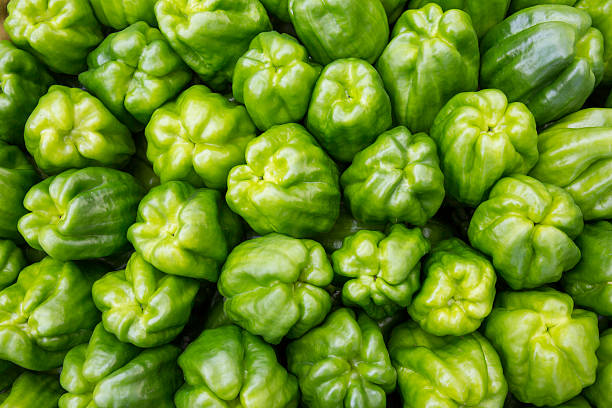 Sweet green peppers as bacground