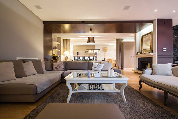istock Interior of a luxury spacious living room 499876410