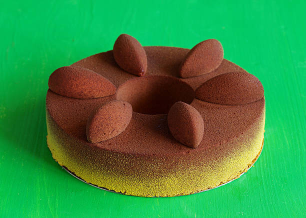 istock European cake covered with chocolate velor. 499878718