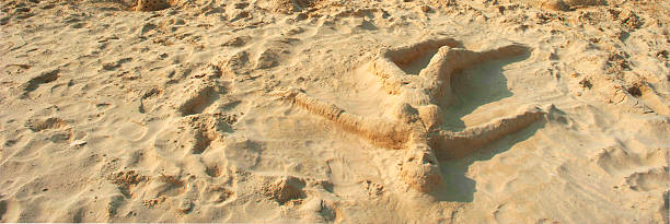 sand sculpture - gable end stock-fotos und bilder