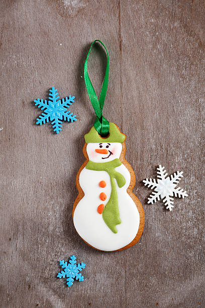 istock Ginger cookies in the form of a snowman 499880512