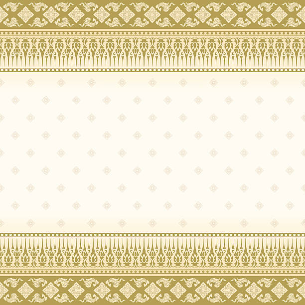 Thai Golden Pattern Thai traditional pattern thai culture stock illustrations