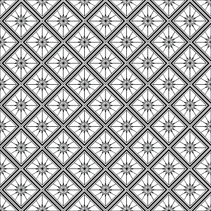 Seamless vintage ethnic pattern in the Greek style. Black and white square wave forms. 