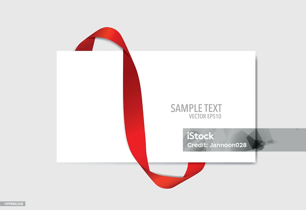 Card With Cartoon Ribbon Cards With Red Ribbons Vector Illustration Stock Illustration ...